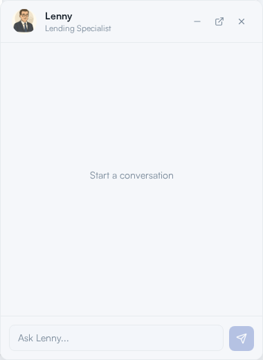 Lenny's chat window docked open, with the conversation area and the Ask Lenny message box